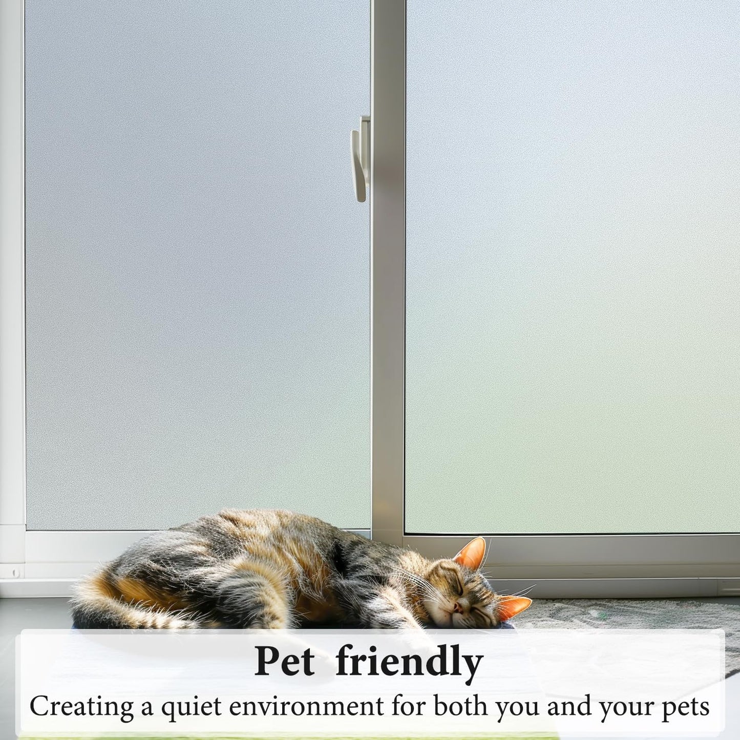 DUOFIRE Privacy Window Film Natural Frosted Glass Film Static Cling Glass Film No Glue Anti-UV Window Sticker Non Adhesive for Privacy Office Meeting Room Bathroom Living Room(0.6M X 2M) DS001