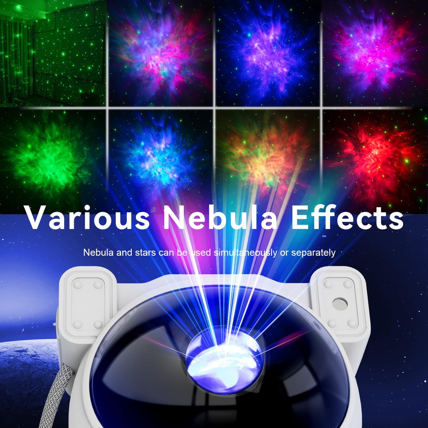 Astronaut Star Projector Night Light - Space Buddy Projector, Galaxy Starry Nebula Ceiling Projection Lamp with Timer and 360°Adjustable, Kids Adults Room Decor, for Bedroom, Game Room etc.
