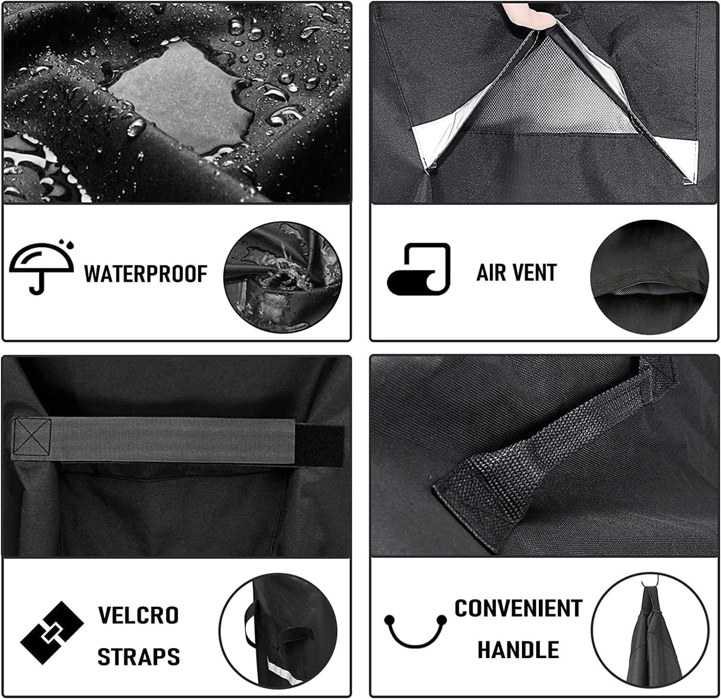 GFTIME 7113 Grill Cover for Weber Q100 Q120 Q1000 Q1200 Q200 Q220 Q2000 Q2200 Q2400 Q2800N+ Series Gas Grills, 600D,Heavy Duty BBQ Cover for Weber Q Portable cart, Waterproof and UV Resistant