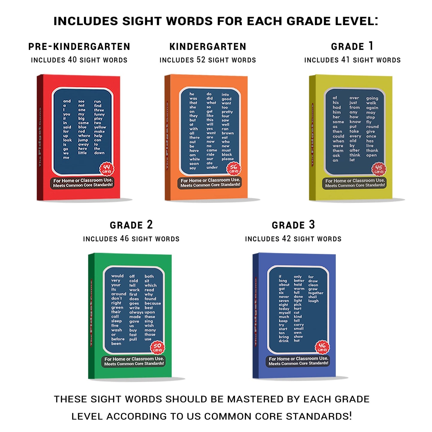 THE Fidget Game Kindergarten Learning Bundle - Learn to Read in Weeks, Master 500 Learning Cards - High-Frequency Dolch Sight Words, Numbers, Addition & Subtraction & Shapes - for Pre-K to Grade 3