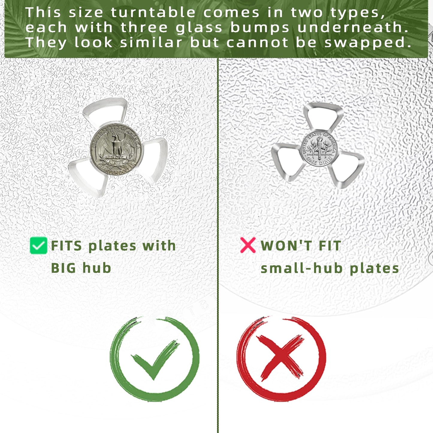 Gemroom 13.5" Microwave Glass Turntable Plate Compatible with 5304509621 Frigidaire Microwave Plate WB39X10032 GE Microwave Plate Replacement WB49X10002 13 1/2" Samsung Microwave Plate DE74-20016A