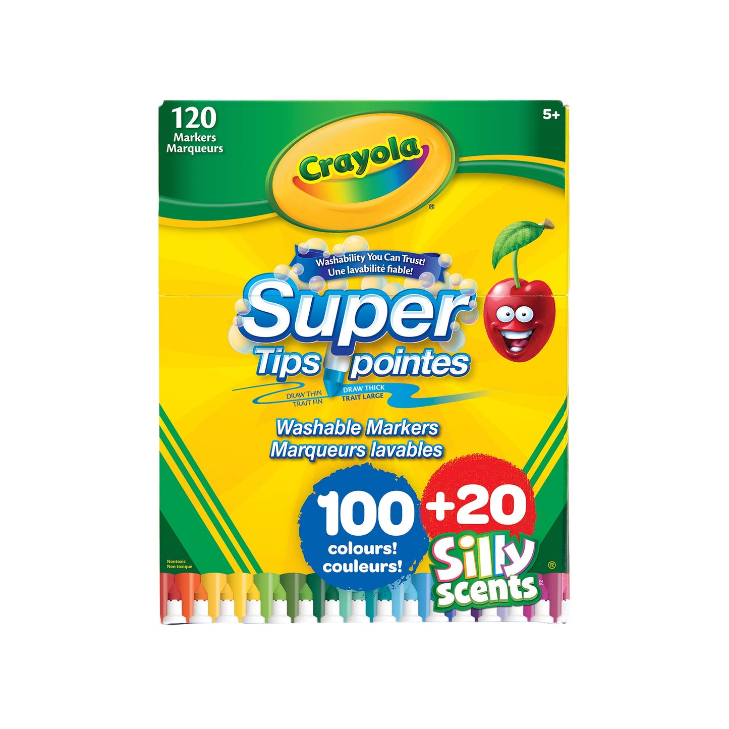 Crayola Super Tips Washable Markers, 120 Count, Holiday Toys, Gift for Boys and Girls, Kids, Stocking, Arts and Crafts, Gifting