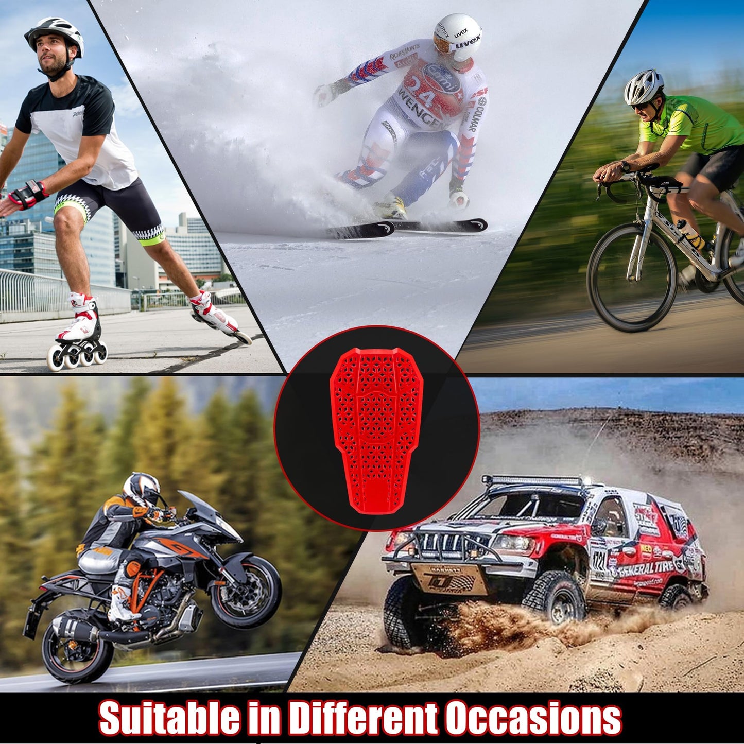 MOTOSTYLEWEAR – CE 2 Approve Back Protective Pad, Level 2 Approved Back Protector, Back Armor Motorcycle Jacket Replacement Pad for Men & Women.