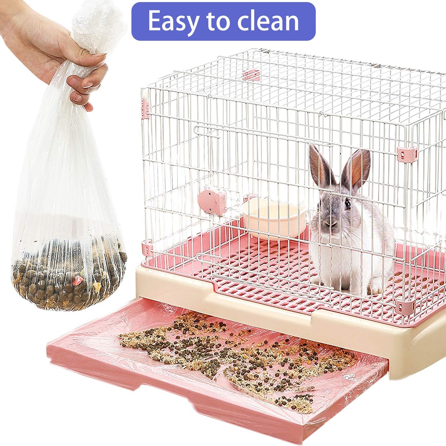 upcessory 50 pcs Disposable Cage Liners, Clear Plastic Rabbit Cage Liner Bag, Universal Toilet Film for Bunny, Hamster, Totoro, Hedgehog, Guinea Pig and Small Animals.