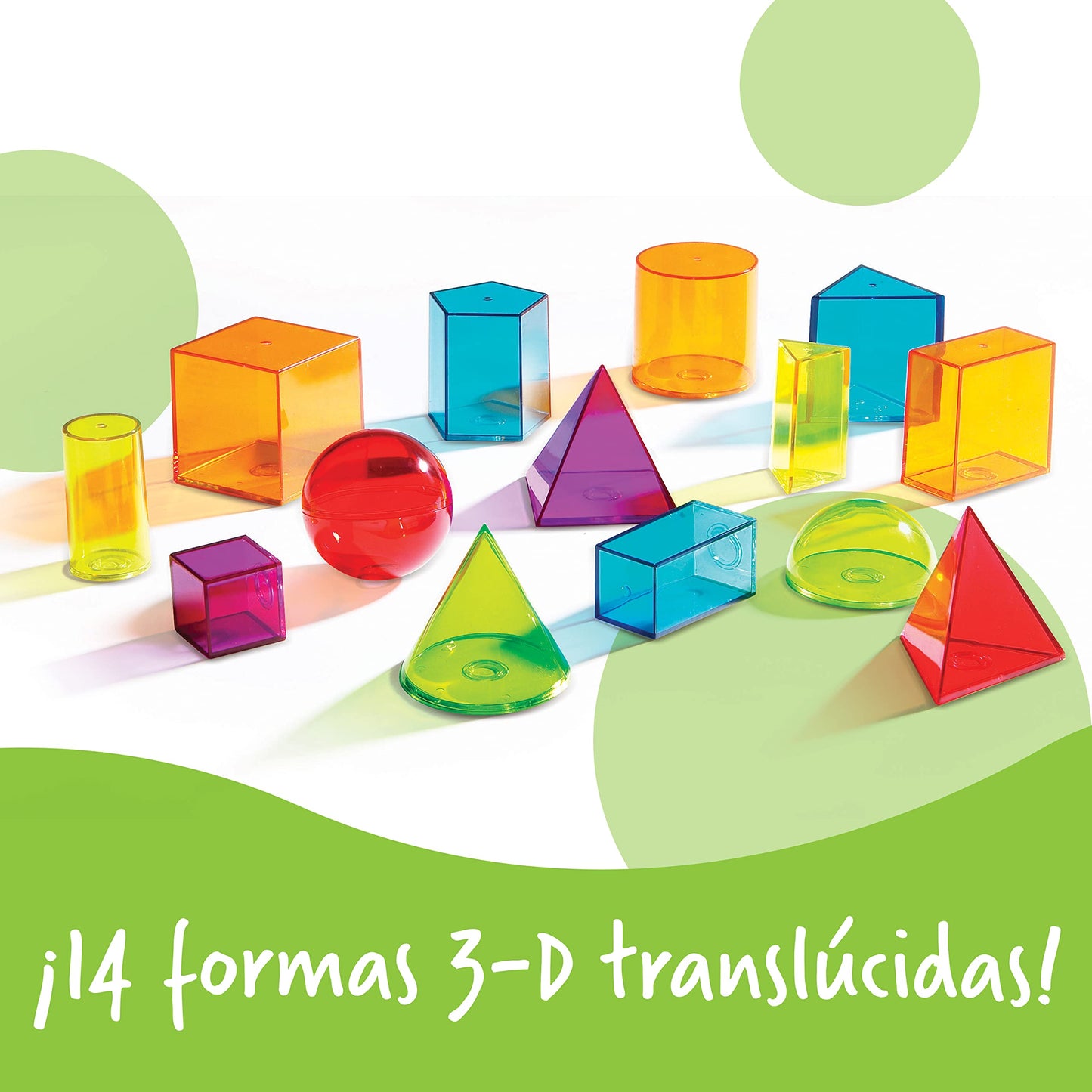 Learning Resources View-Thru Geometric Solids - 14 Pieces, Grades 3+ Math Learning Tools for Kids
