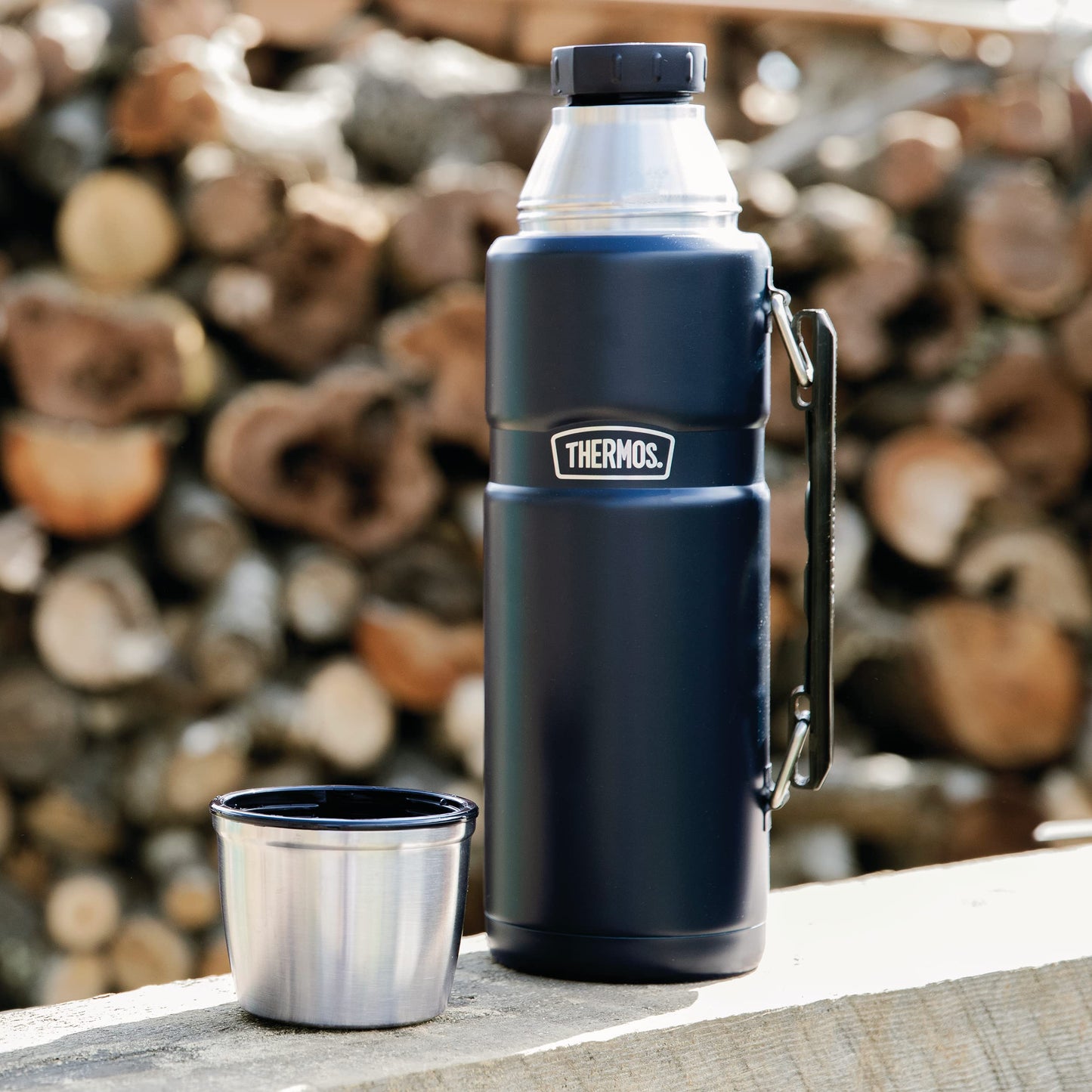 THERMOS Stainless King Vacuum Insulated Beverage Bottle, 2.0L, Matte Steel