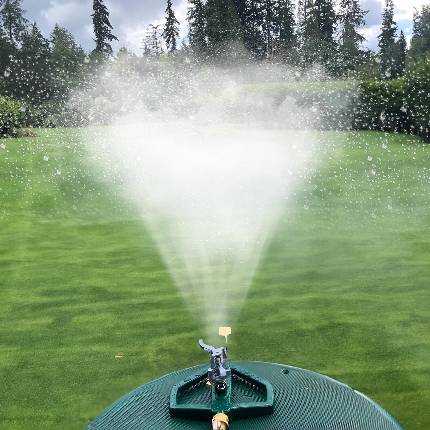 Hourleey Impact Sprinklers for Yard, Heavy Duty 360 Degree Rotating Pulsating Lawn Sprinkler with Metal Base for Garden Large Area, Water Coverage up to 5,800 Sq. Ft