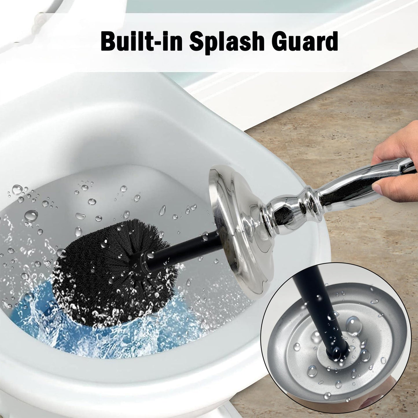 Indecor Home Metal Toilet Bowl Brush with Holder Premium Bathroom Cleaning Set Rustproof Hygienic Durable Elegant Finish
