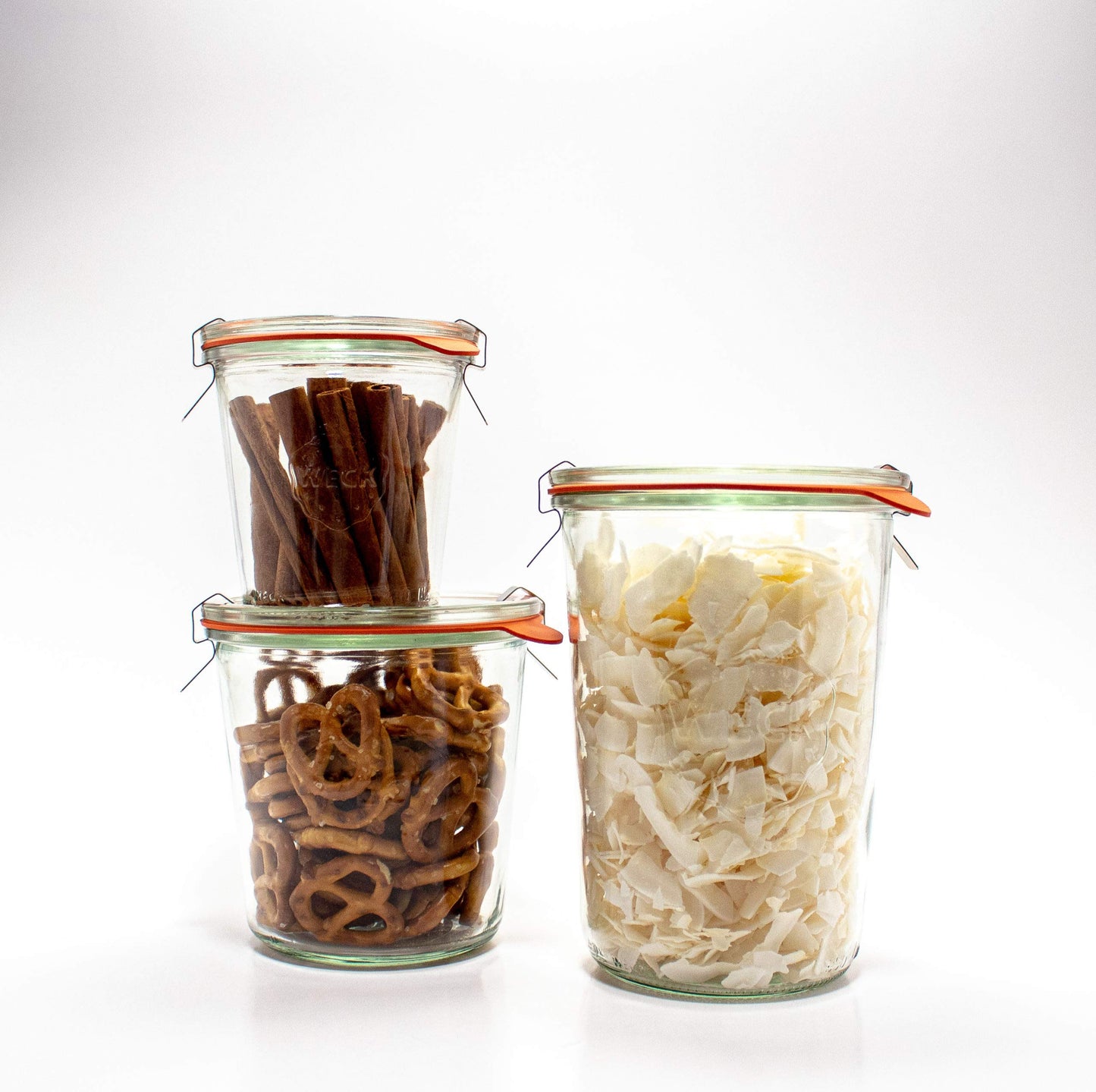 Weck Canning Jars 743 - Transparent Glass Eco-Friendly Canning Jars - Airtight Seal - 3/4 Liter Tall Jars (2 Pack)