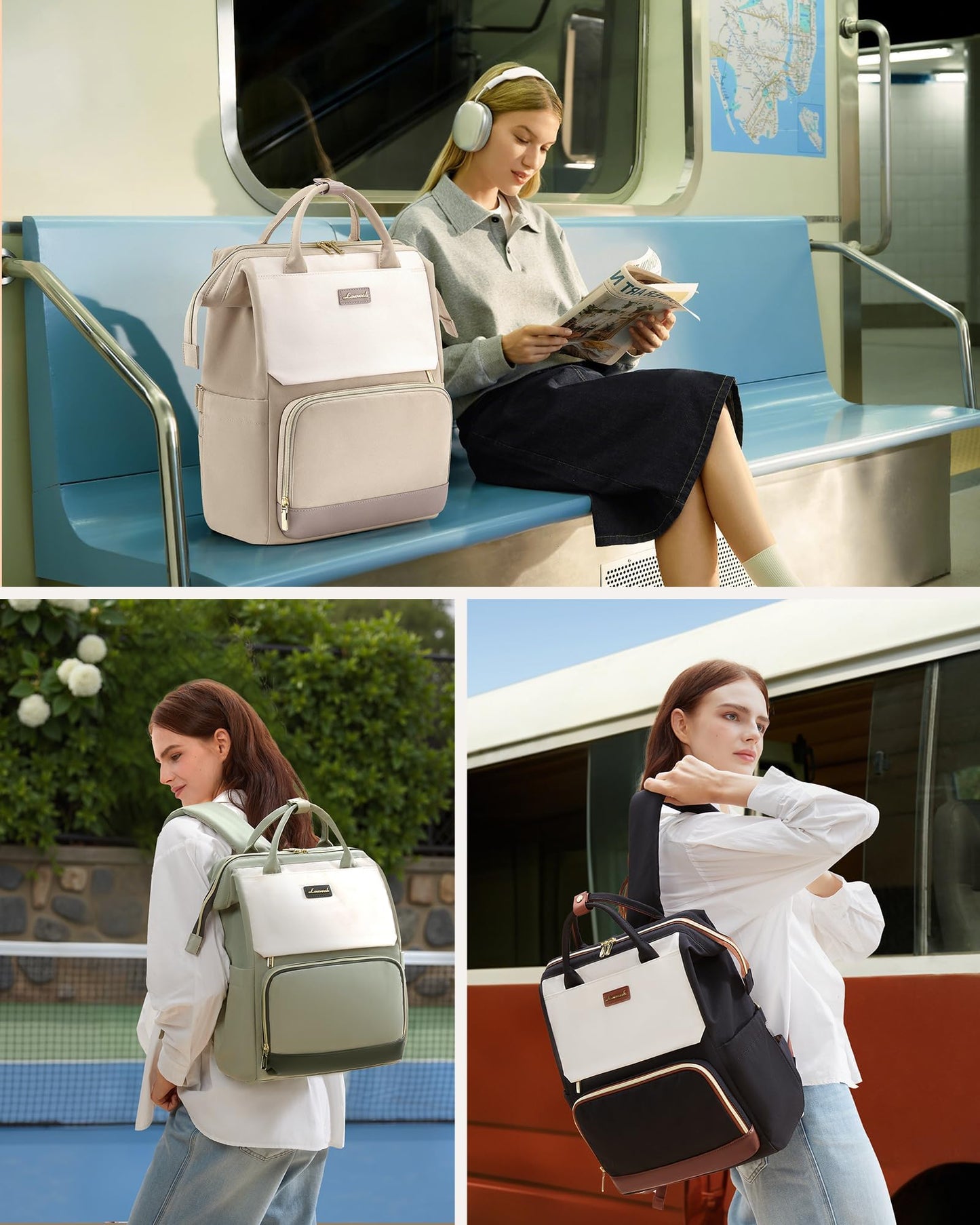 LOVEVOOK Laptop Backpack for Women with Giant Tumbler Holder Pocket, 15.6 inch Travel Work Backpack Purse for Nurse Teacher, Waterproof School Bag College Bookbag Cute Casual Daypack for Girls