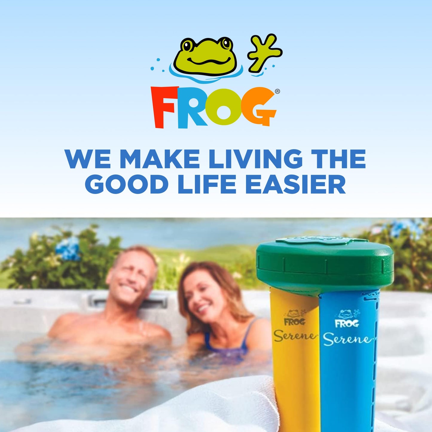 FROG Serene Mineral Replacement Cartridge for Hot Tubs for use only with FROG Serene in-Line and Floating Sanitizing Systems for Spas up to 600 gallons, Quick and Easy Hot Tub Sanitizer