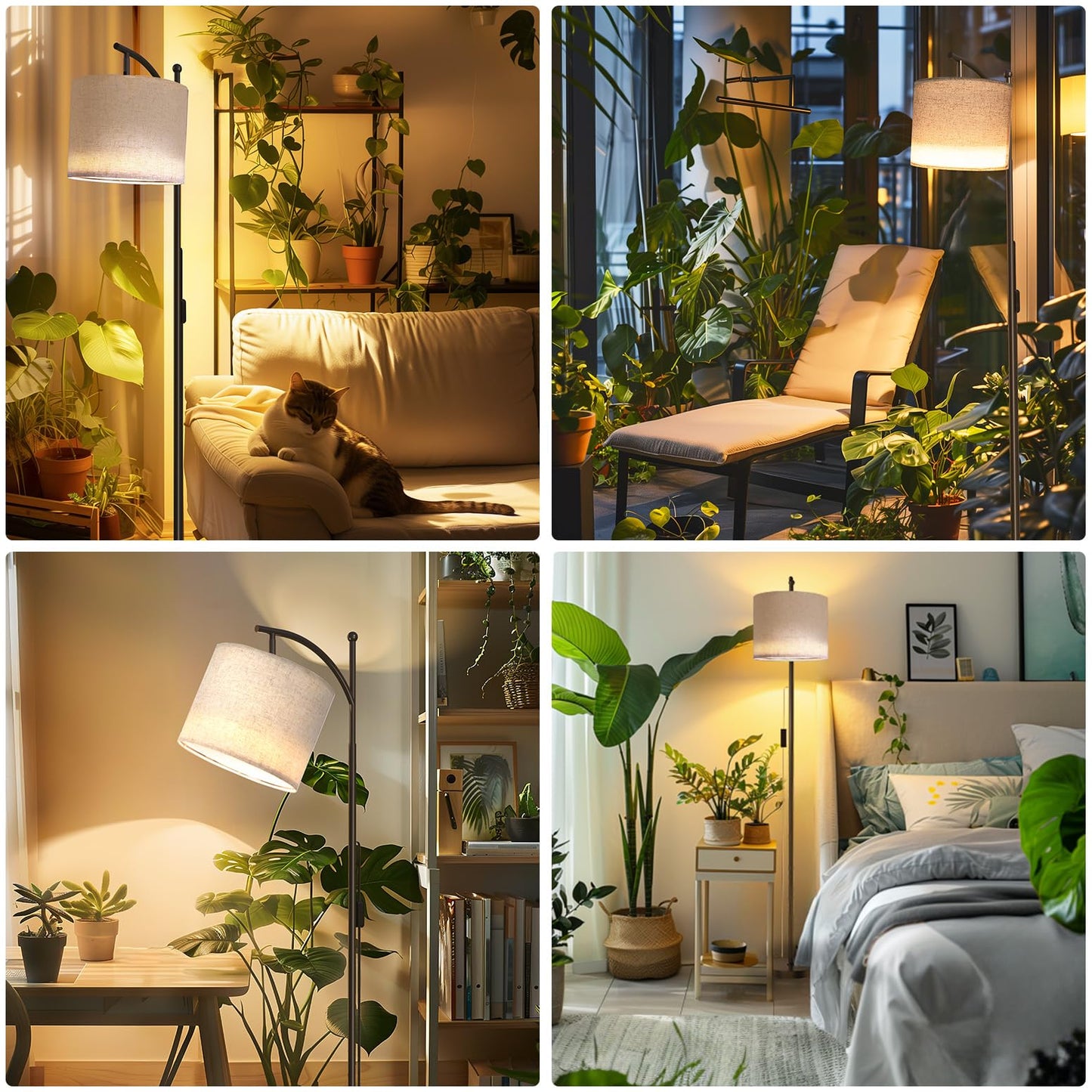 Bstrip 70.8″ Tall Grow Lights for Indoor Plants, 3000K Full Spectrum Plant Light with Stand, Auto On/Off Timer & Adjustable Angle, 25W Led Floor Lamp for Plant Growth