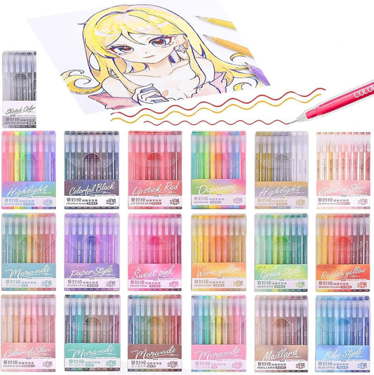 168Pcs 162 Colors Gel Pens Set for Adult Coloring Books,0.6mm Fine Point Quick-Drying Ink,Perfect for Adult Coloring & Journaling, Drawing & Office, Art Supplies and DIY Crafts
