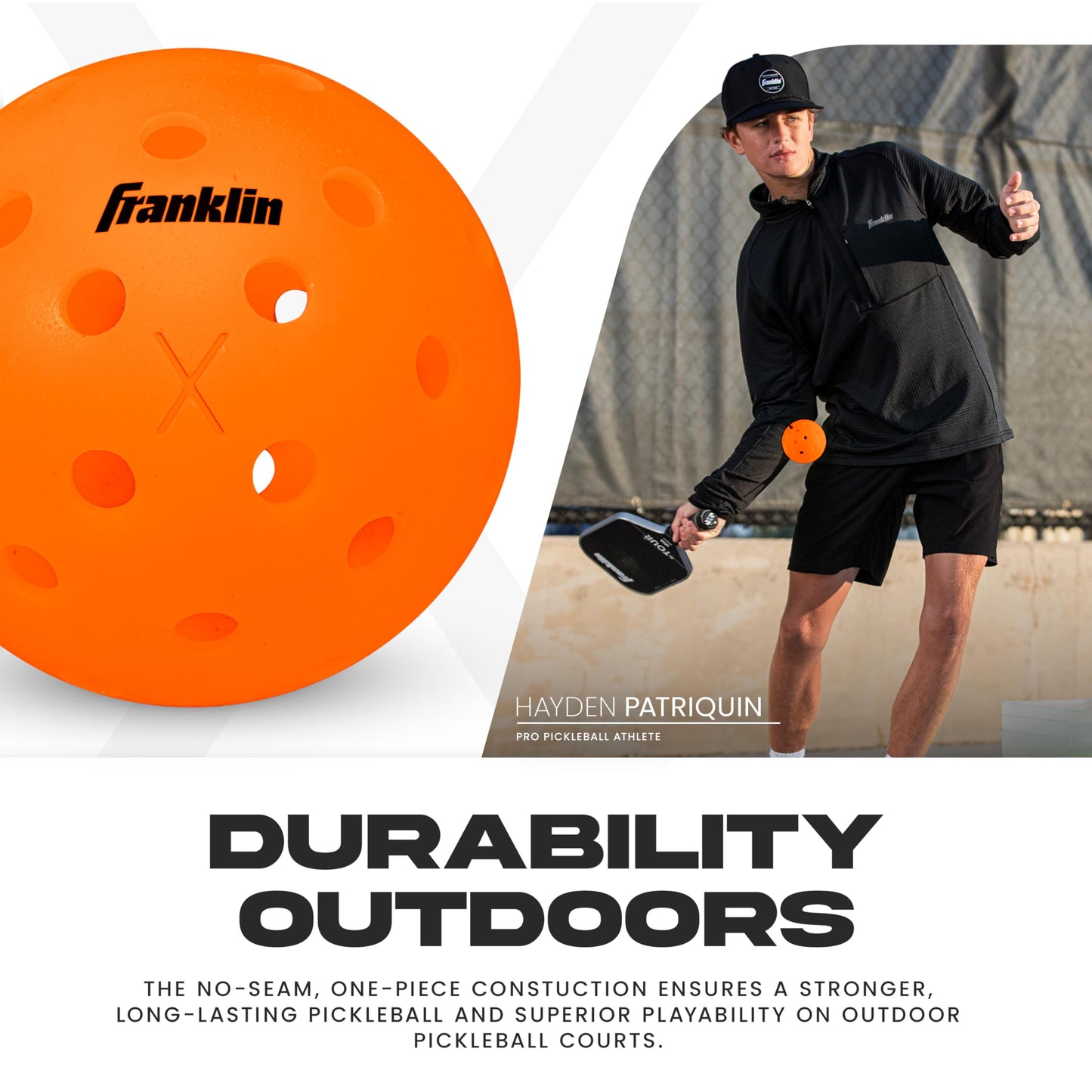 Franklin Sports X-40 Pickleballs - Outdoor Pickleballs - 12 Pack Bulk - USA Pickleball Approved - Lava - Official Ball of US Open Pickleball Championships