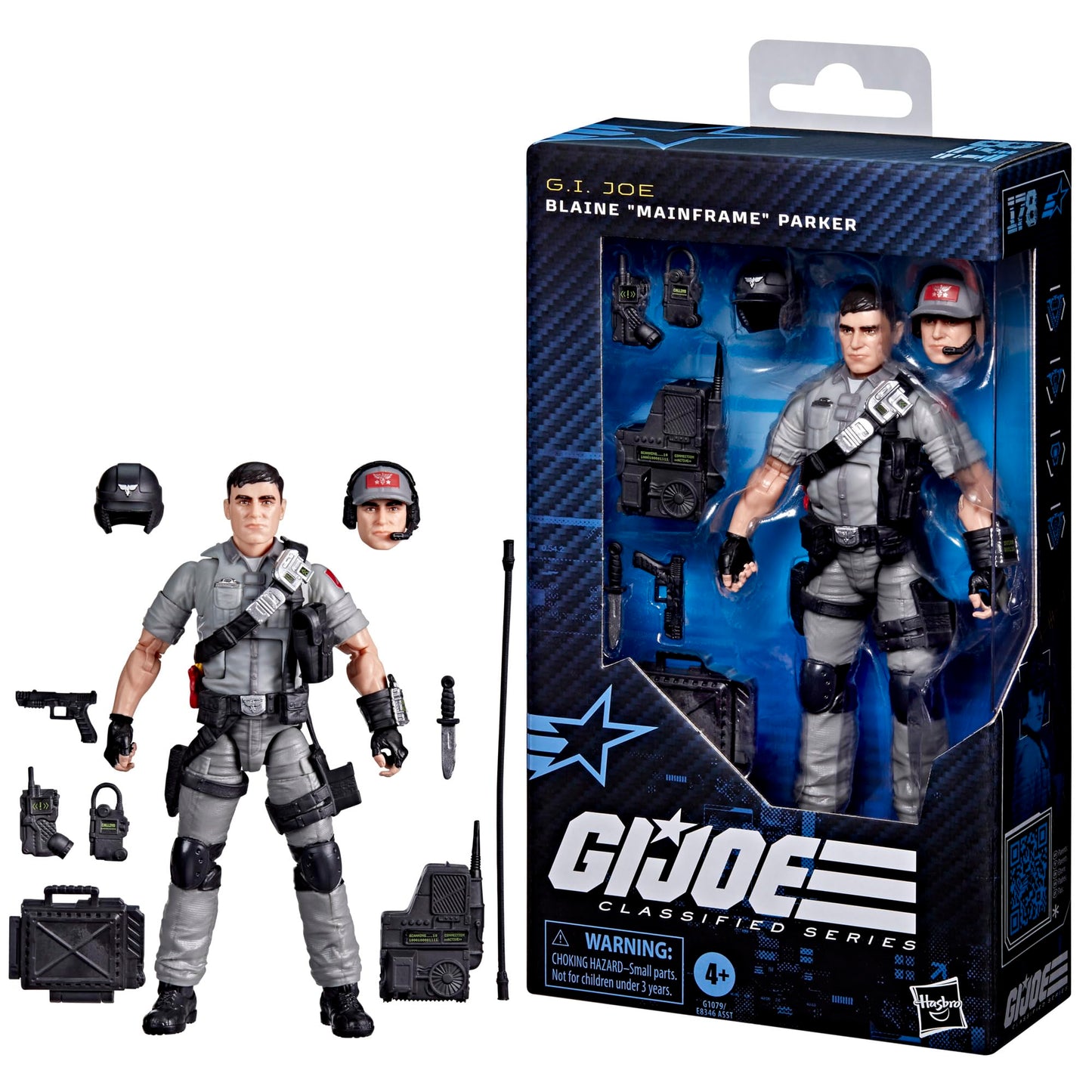 G.I. Joe Classified Series #178, Blaine “Mainframe” Parker, Collectible 6 Inch Action Figure with 9 Accessories