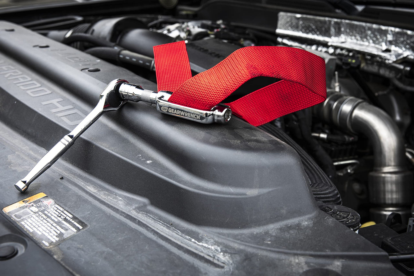 GEARWRENCH 3/8" & 1/2" Drive Heavy-Duty Oil Filter Strap Wrench, 3529D , Red