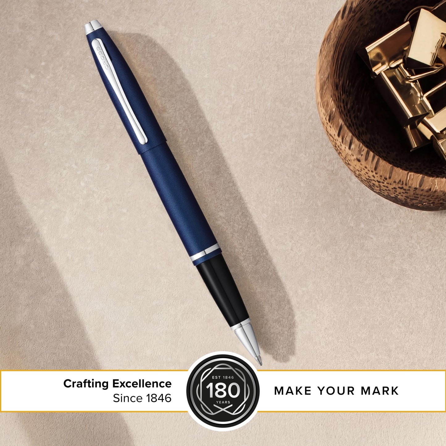 Cross Calais Matte Metallic Midnight Blue Rollerball Pen in Premium Gift Box