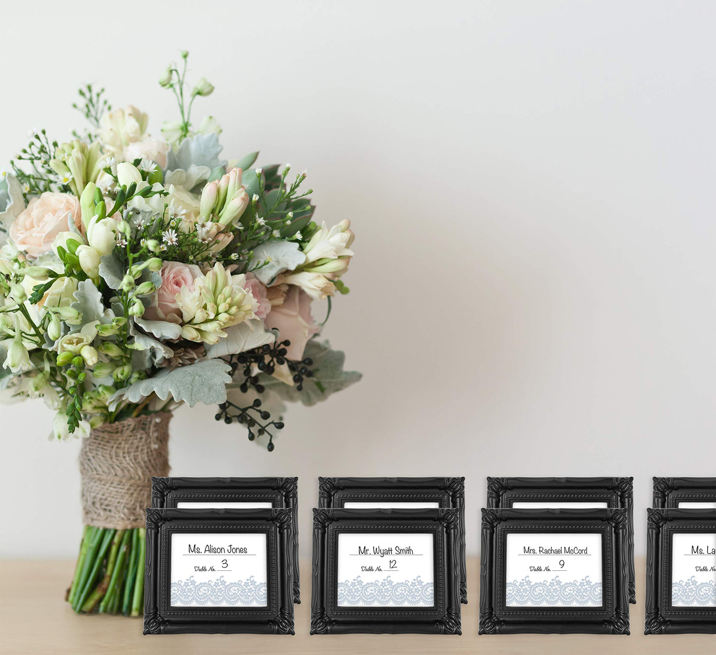 MCS Wedding Photo Frame/Placecard Holder, 69039, 24-Pack, Black