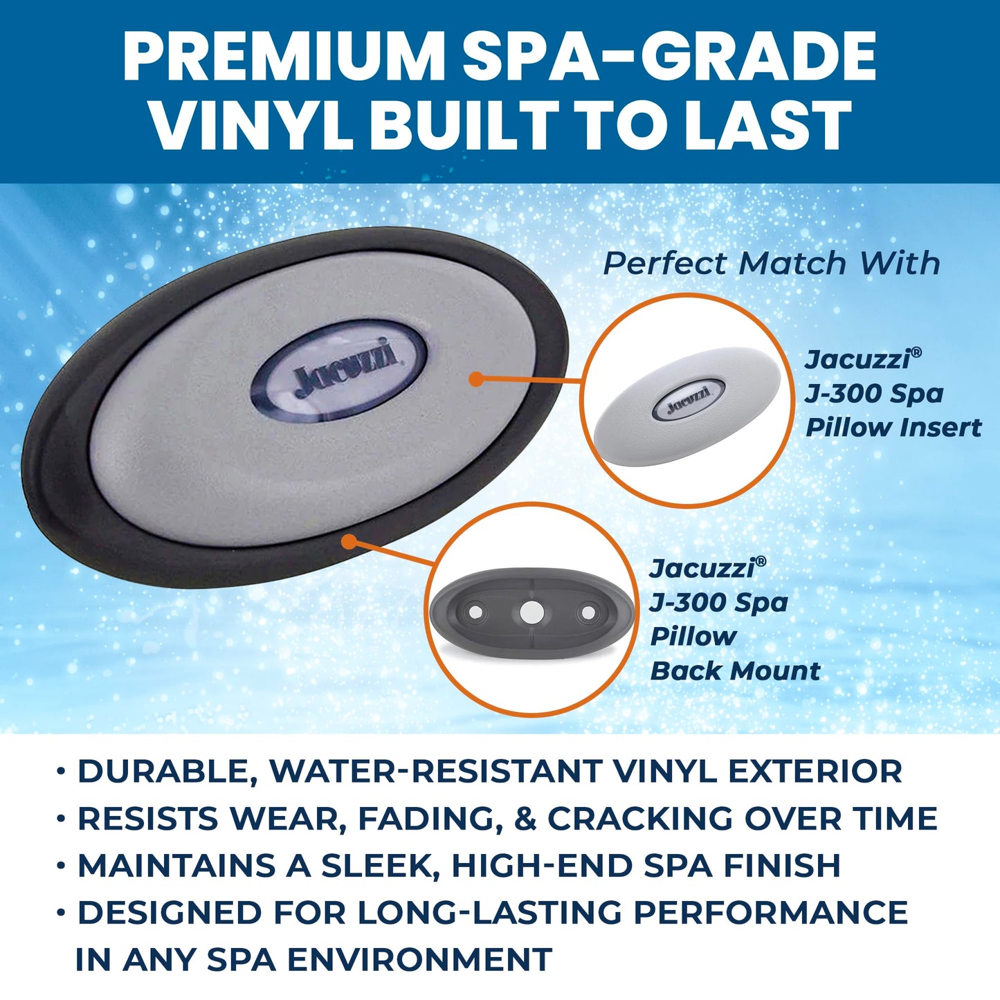 Jacuzzi J-300 Series Oval Pillow Insert + Back Mount