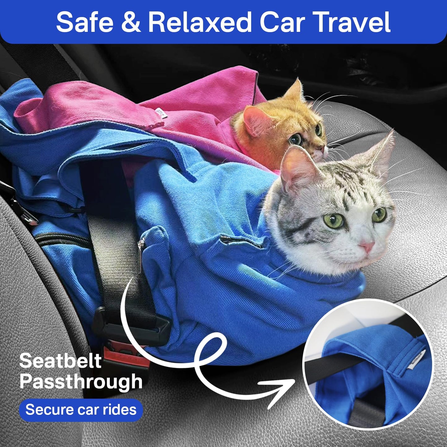 Amkune Cat Carrier Pouch,Looking for a Soft cat Carrier That’s Safe, Calming, and Easy to use (Lavender, Large (11 lbs and up))