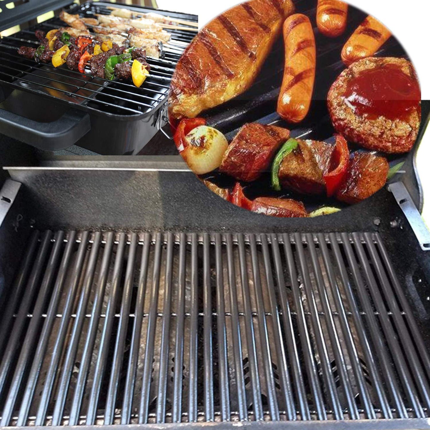 DcYourHome Porcelain Cooking Grid for Charbroil 463420507 463420508 Kenmore 463420507 461442513 and Master Chef 85-3100-2 85-3101-0 Gas Grill Models Set of 3
