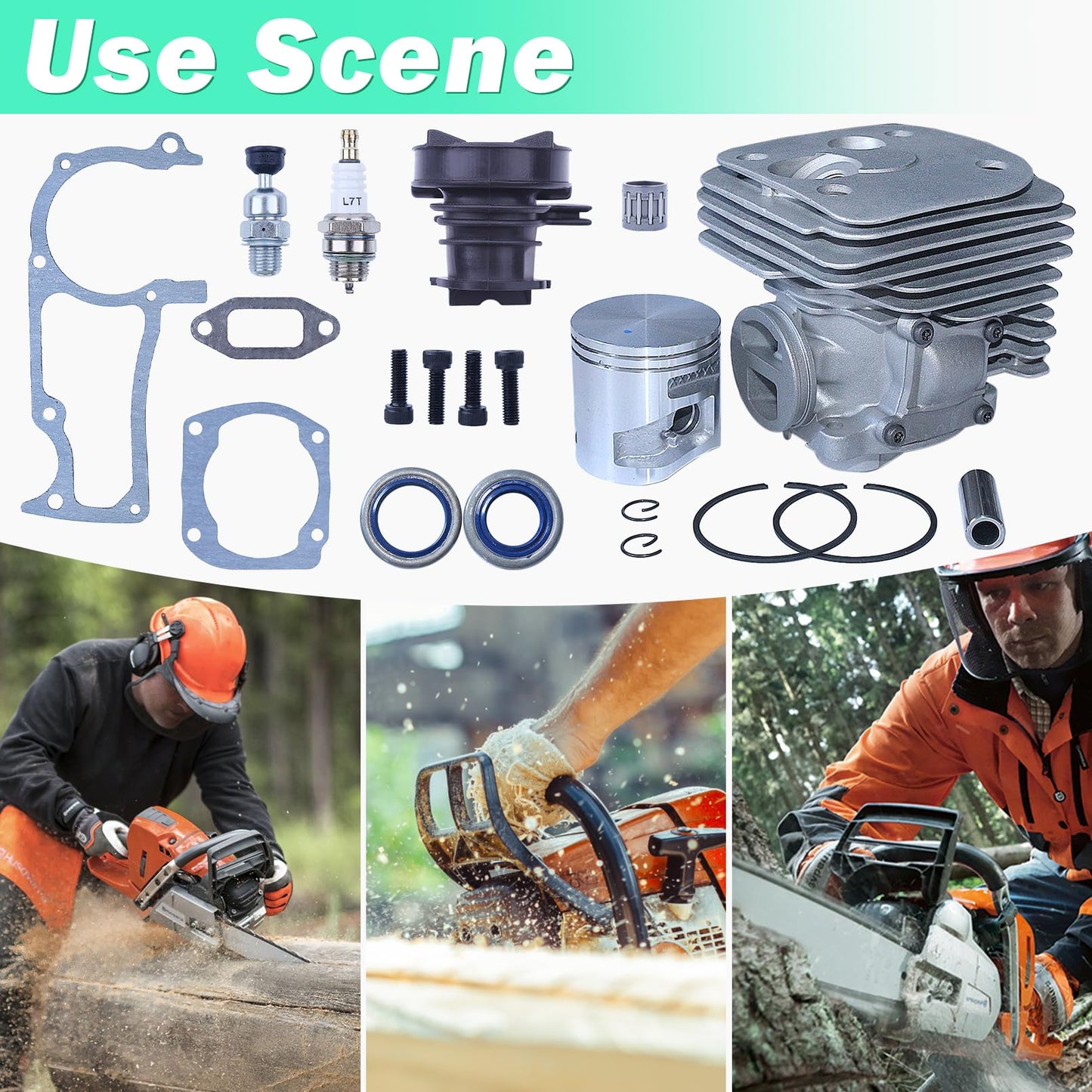 Adefol 50mm Cylinder Piston Gasket Kit for 365 372XP X-Torq Husqvarna Chainsaw Replacement 575 25 57-02