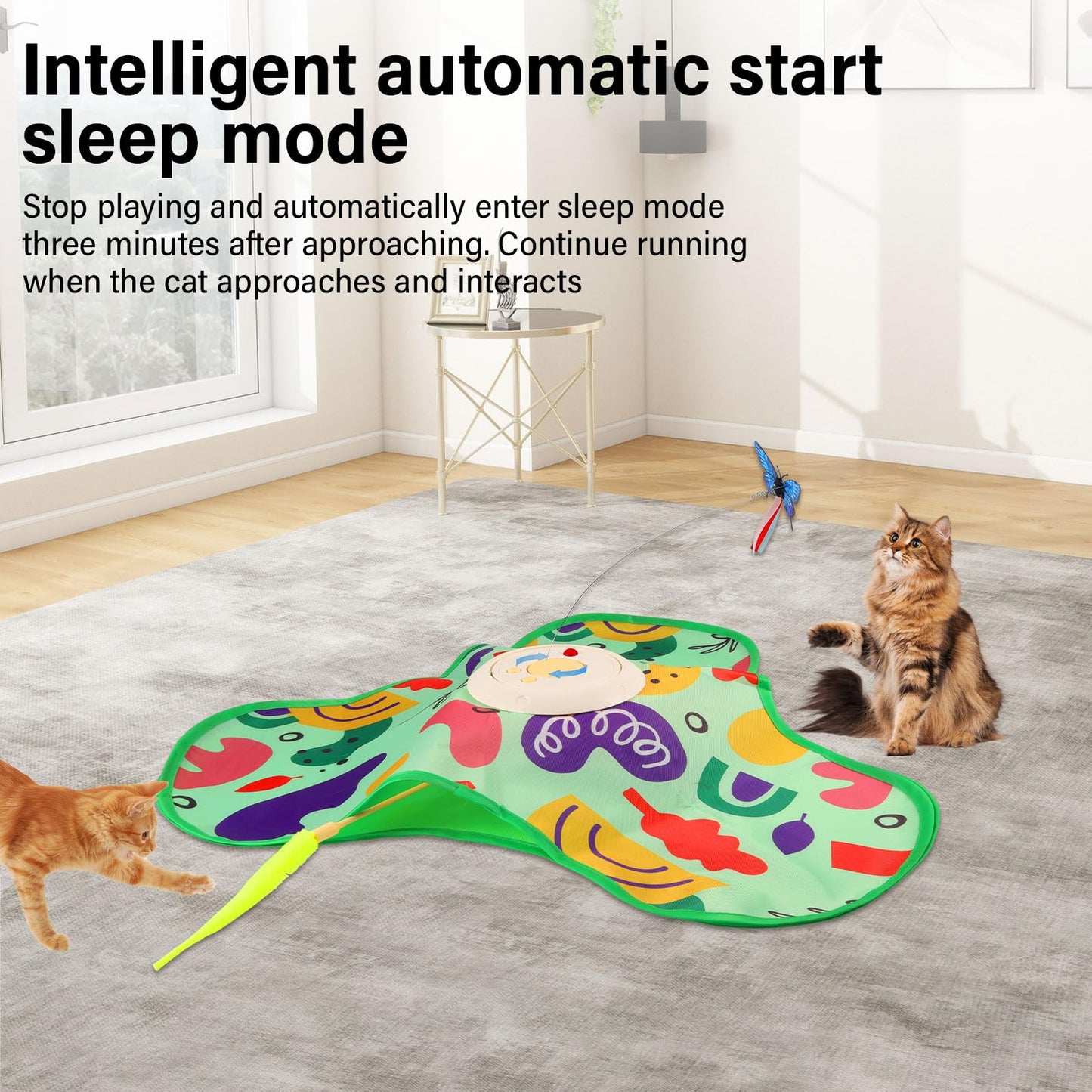 Interactive Cat Toy Hide and Seek Cat Toy USB Rechargeable，Cat Toy Hunting Cover, Intelligent Electric pet Game Cover Cat Exercise Toys for Indoor Bored Adult Cats