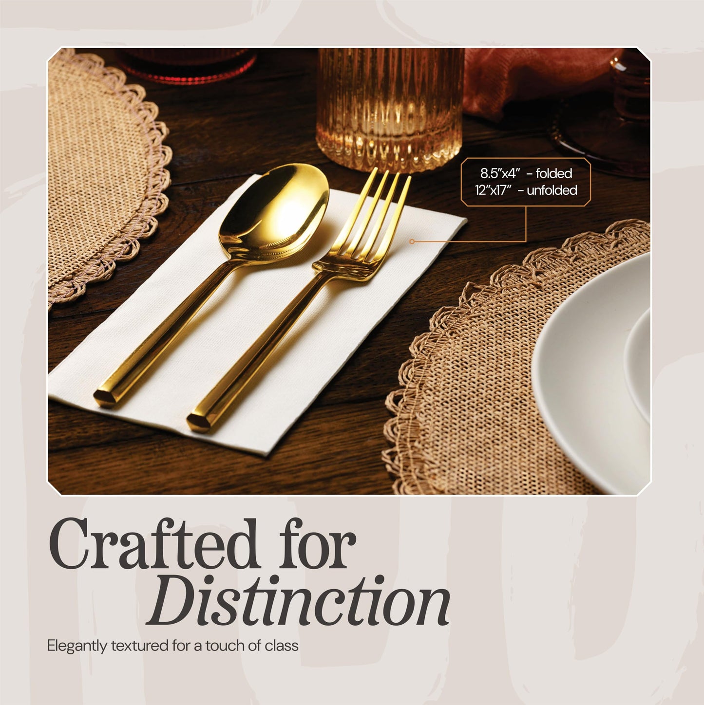 200-Pack Disposable Linen-Feel Napkins For Bathroom, Extra-Soft Paper Cloth-Like Guest Hand Towel, Dinner Napkins for Wedding, Party, Holiday