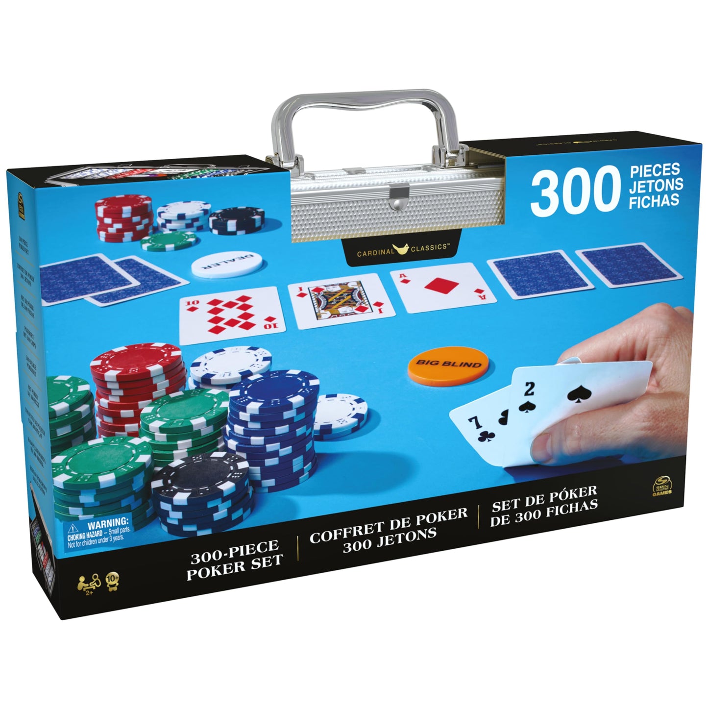 Cardinal Classics, 300-Piece Poker Set with Aluminum Carrying Case & Professional 11.5g Chips Plus 5 Poker Dice, for Adults and Kids Ages 10 and up