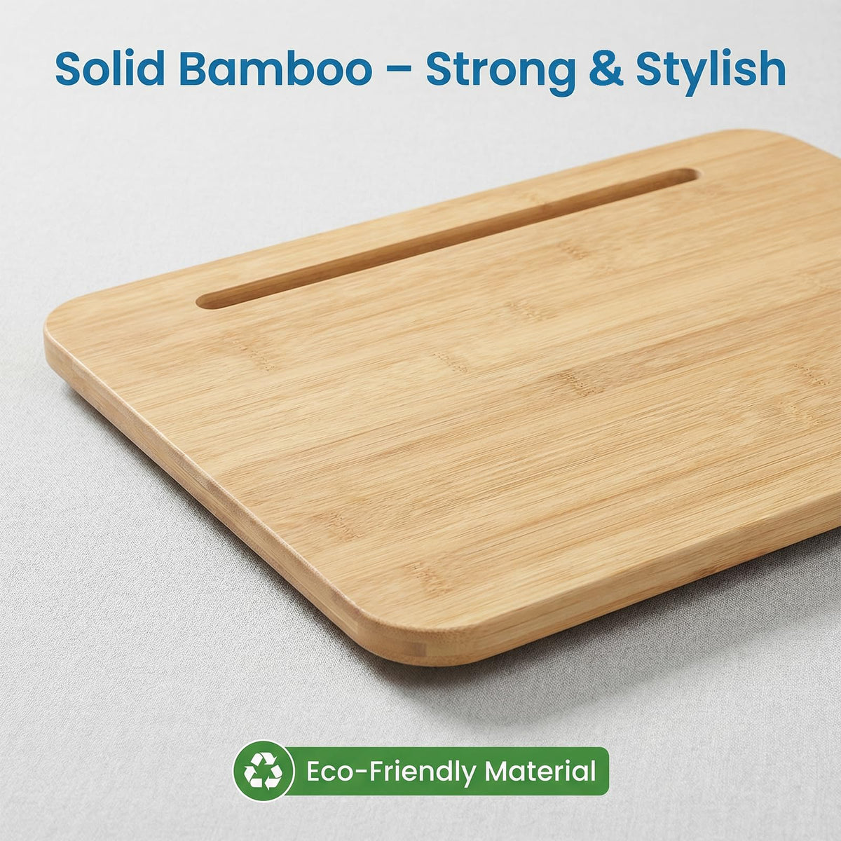 C Shaped TV Tray Table, 360° Swivel Adjustable Height Sofa Side Stand End for Couch, Living Room, Small Mesa para Laptop with Phone Slot, for Bedside, Recliner, Eating, Bamboo-Wood, with Wheels