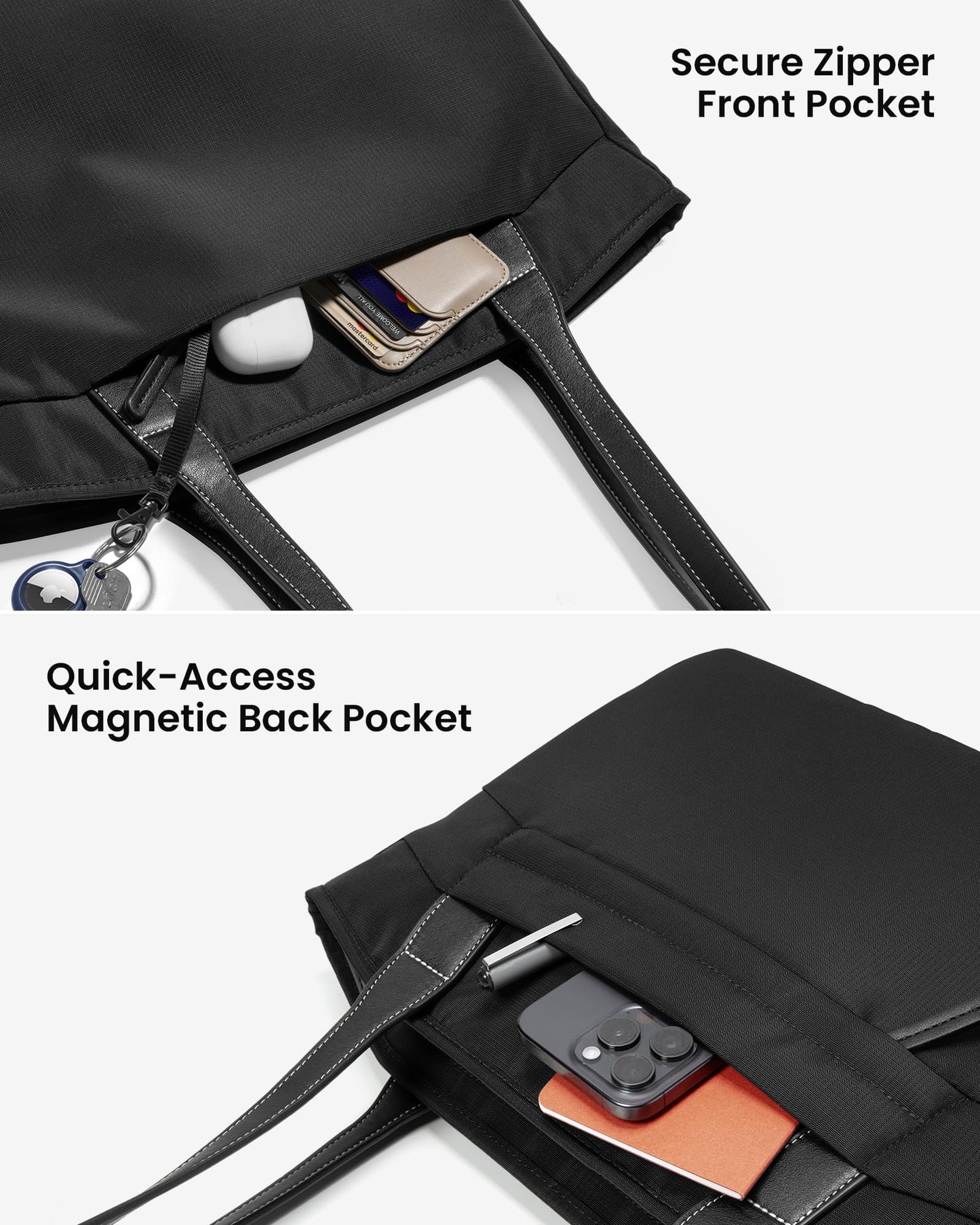 tomtoc Laptop Tote Bag for Women, 15-16 Inch Laptop Work Bag with Device Compartment for MacBook, 12.5L Medium Capacity Office Computer Shoulder Bag Briefcase for Business Travel College Teacher