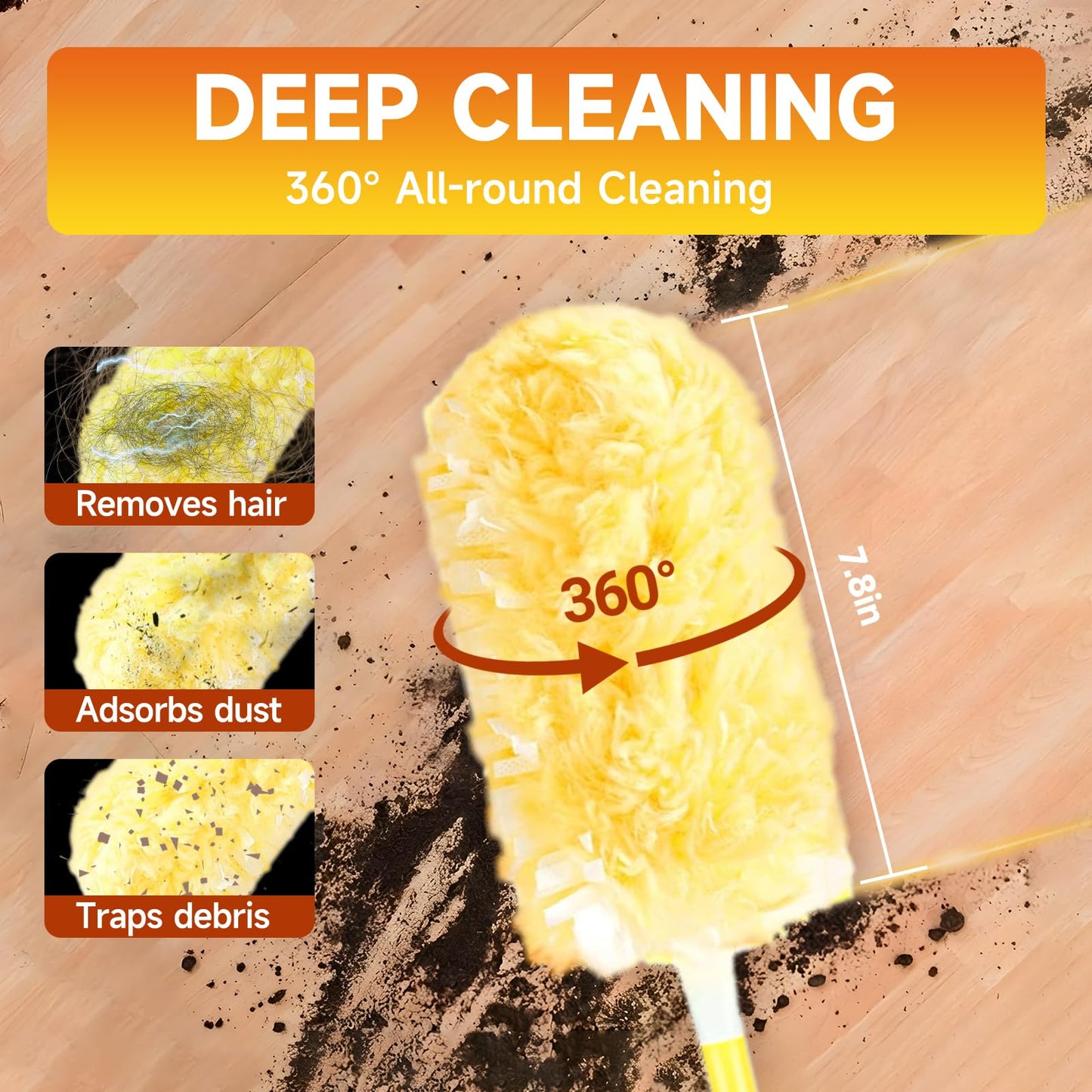 100 Count 360° Heavy Duty Duster Refills Compatible with Swiffer, Larger Size-Extra Thick Electrostatic Disposable dusters Refill for Electronics, Furniture, Blinds, Ceiling Fans, Unscented