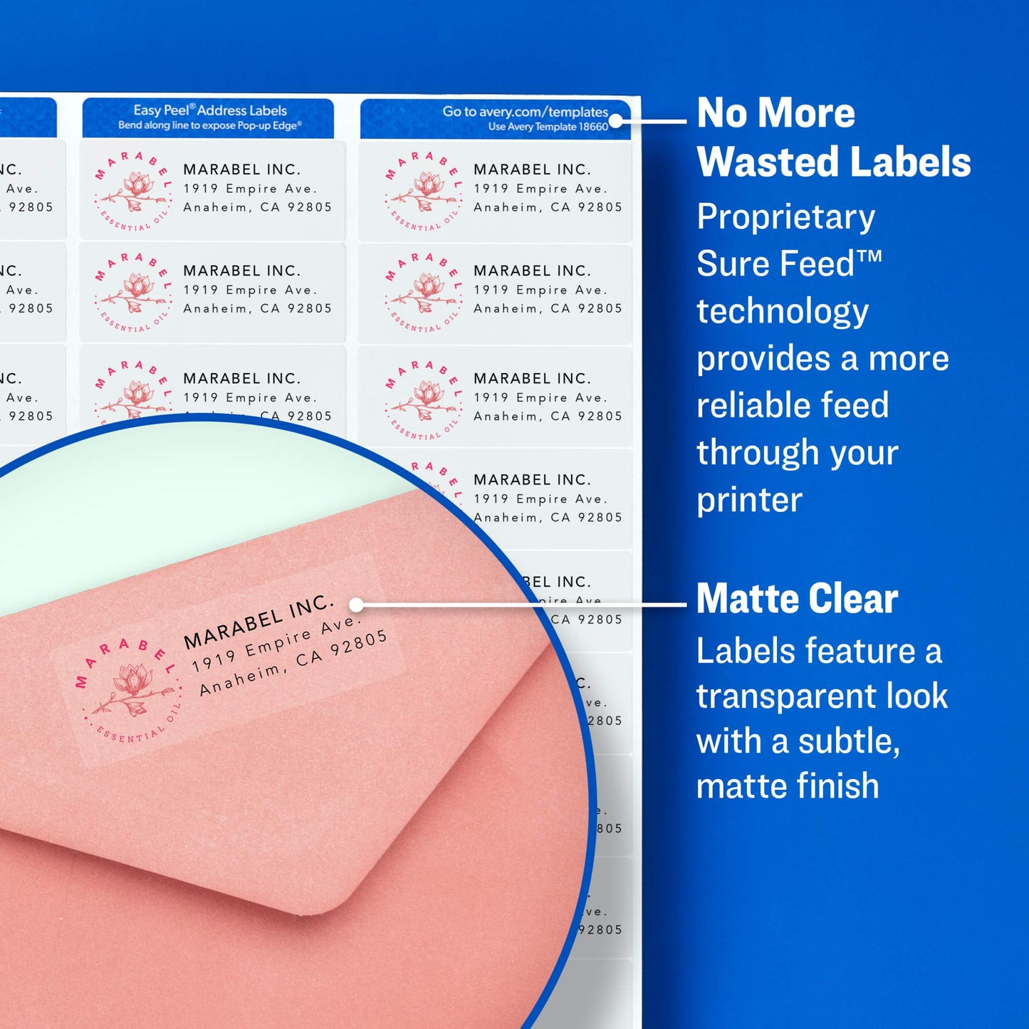 Matte Clear Easy Peel(R) Address Labels 2000/PK