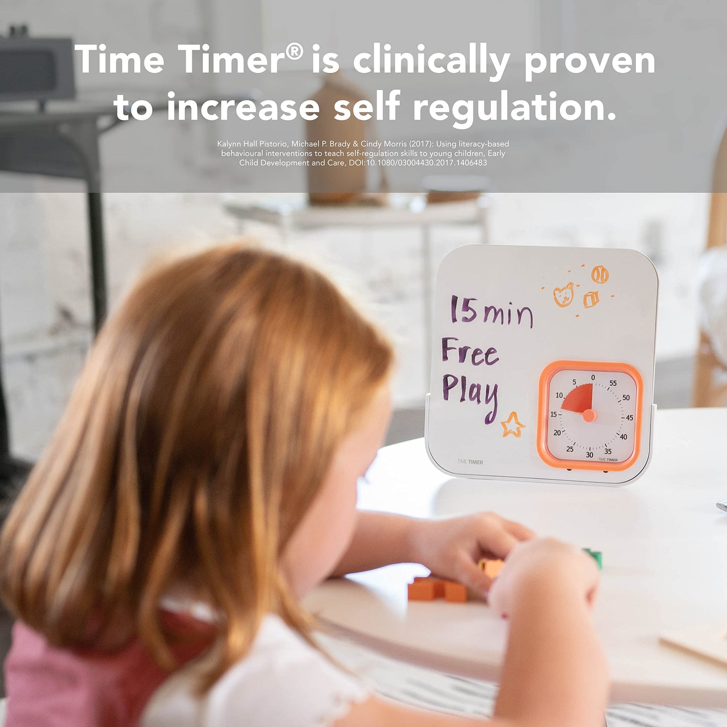 TIME Timer Plus 5 Minute Desk Visual Timer - Countdown Timer with Portable Handle for Classroom, Office, Homeschooling, Study Tool with Silent Operation (White)