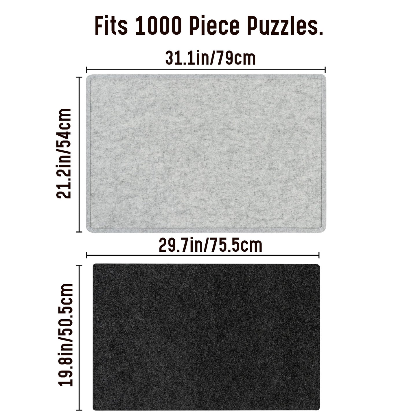 Lavievert Tilting Jigsaw Puzzle Board with Removable Cover, 3 Angle Adjustable Jigsaw Table, Super Lightweight Felt Puzzle Plateau Board, for Games Up to 1000 Pieces - Light Gray