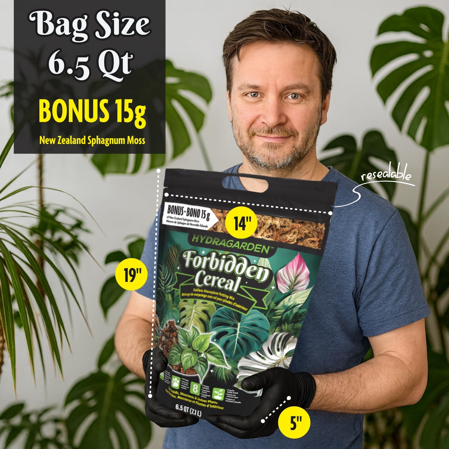Forbidden Cereal Soilless Houseplant Potting Mix - Chunky Soil for Aroid Tropical Plants & Flowers - 8 Ingredients, No More Overwatering, Versatile Moisture Retention, Peat Free & Organic - 7.1L Bag