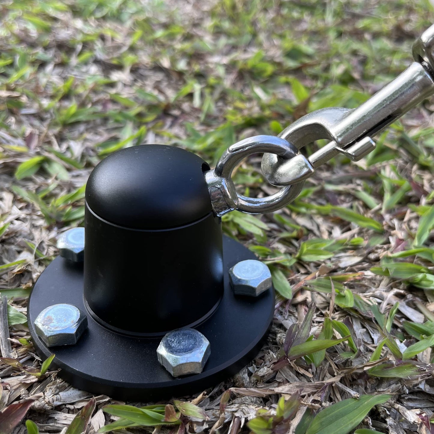Dog Tie Out Stake Anchor, 360° Swivel Dog Tie Out Cable Runner for Yard Camping (Black)