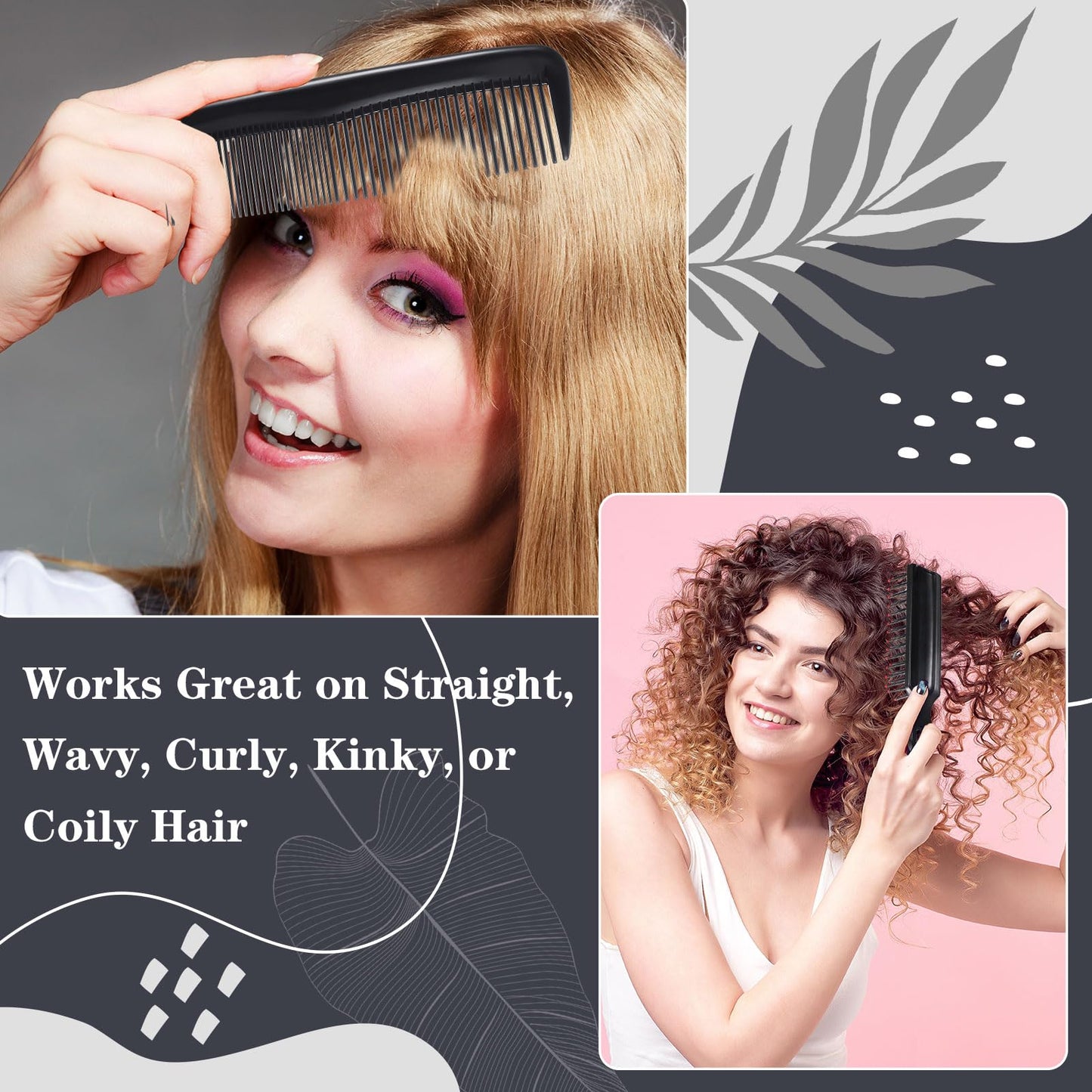 SiliFine 72 Pcs Bulk Hair Brushes Combs Set for Homeless Individually Wrapped Hairbrushes Bulk Curly Thick Long Smoothing Detangling Hairbrushes for Women Hotel Homeless Nursing Charity
