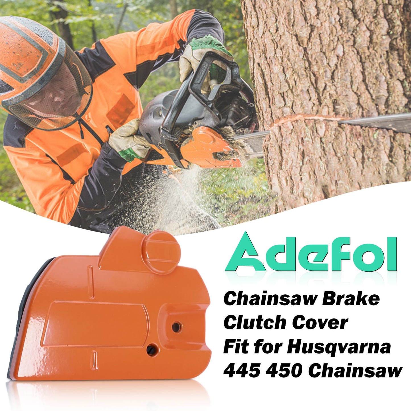 Adefol Chainsaw Brake Clutch Cover and .325" 7T Clutch Drum for Husqvarna 445 450 Worm Gear Needle Bearing Felling Dog Spike Replacement Part 544097902 578097901 503931801