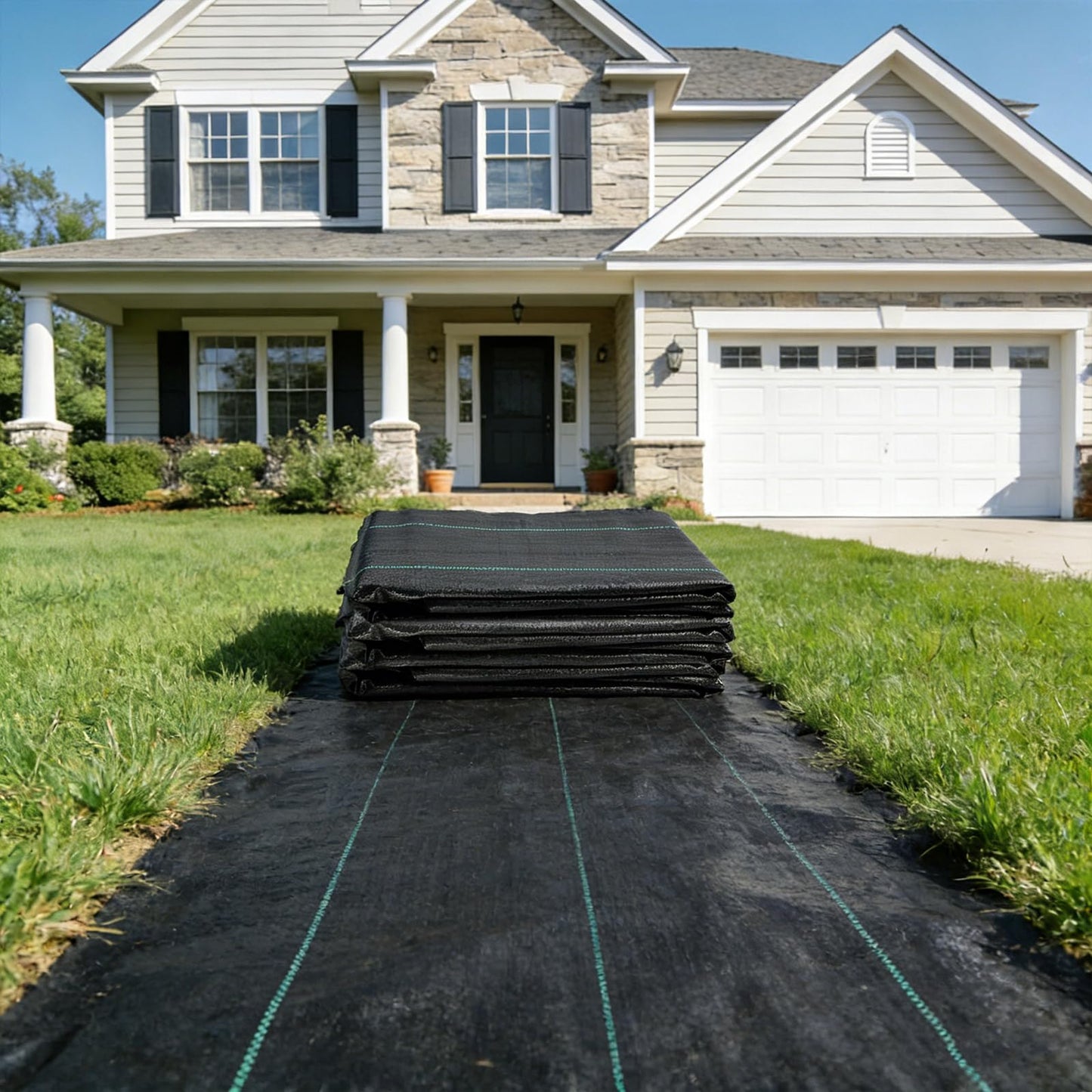 Weed Barrier Landscape Fabric 4ft x 100ft, 3.2oz Heavy Duty Grade Woven Weed Ground Cover, High Permeability Durable Weed Control Mat for Gardening, Farming & Commercial Landscaping