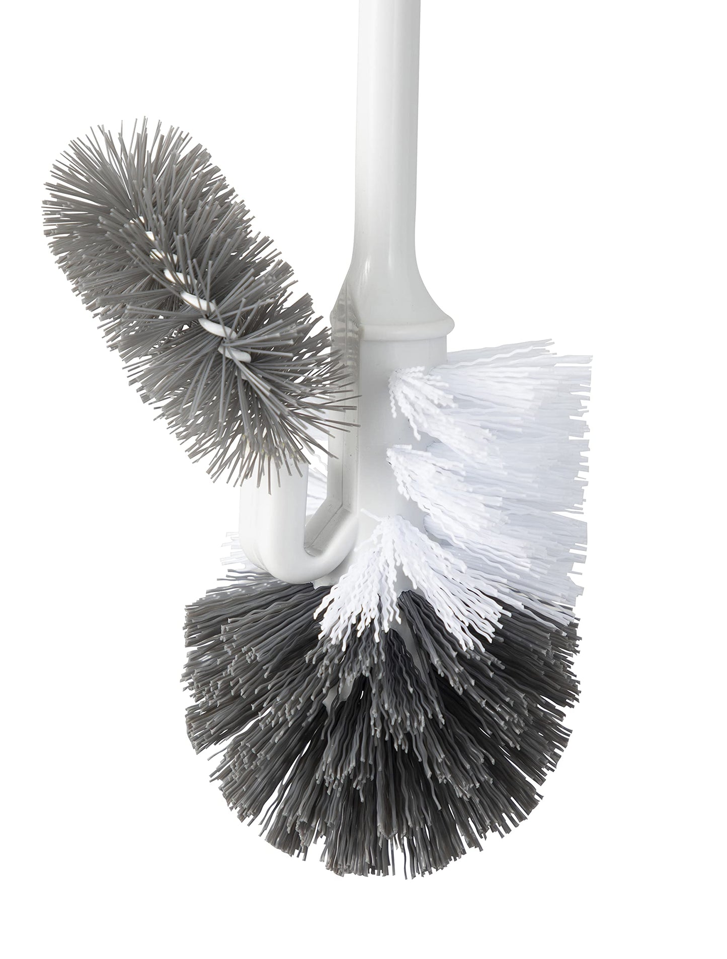 Superio Toilet Bowl Brush and Holder with Under Rim Cleaner for Bathroom, Toilet Brush and Caddy with Non Scratch Bristles and Under Rim Lip Brush