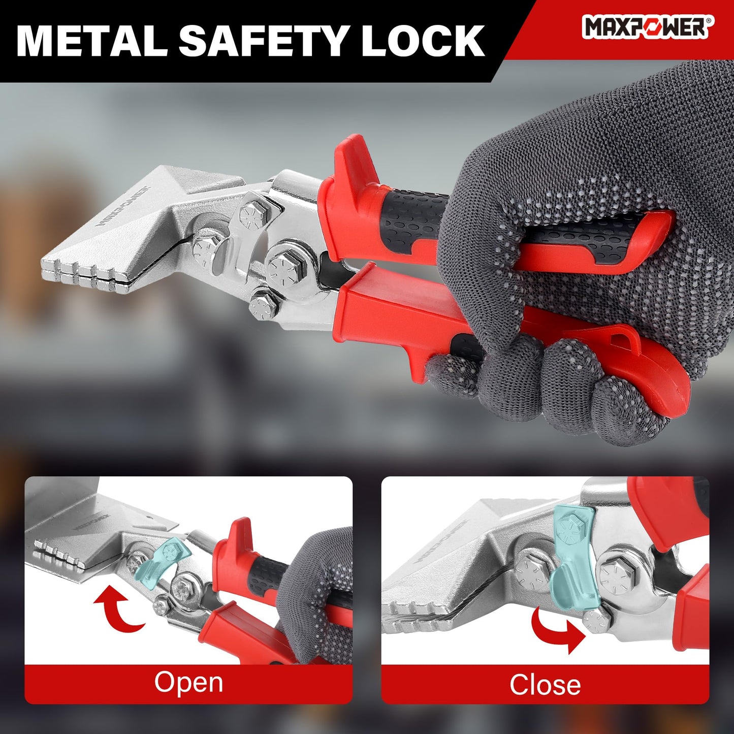 MAXPOWER Sheet Metal Hand Seamer, 2-Pack 3 Inch and 6 Inch Straight Jaw Sheet Metal Bender Tools with Ergonomic Handle