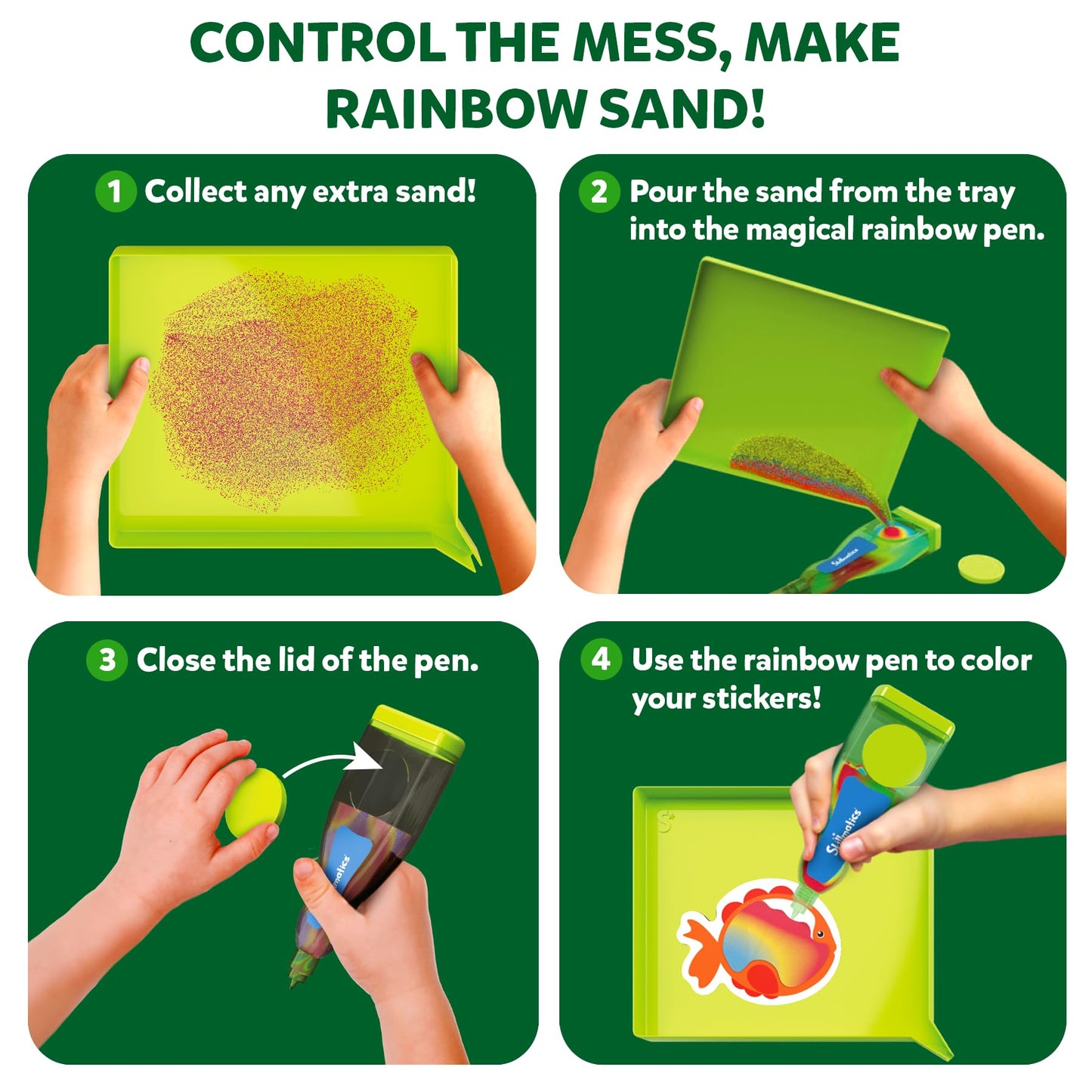 Skillmatics Sand Art Activity - Mess-Controlled DIY Animal Craft Kit with 50+ Colorful Stickers, Creative Arts & Crafts for Kids, Fun Hands-On Activity, Gifts for Ages 4, 5, 6, 7, 8, 9, 10