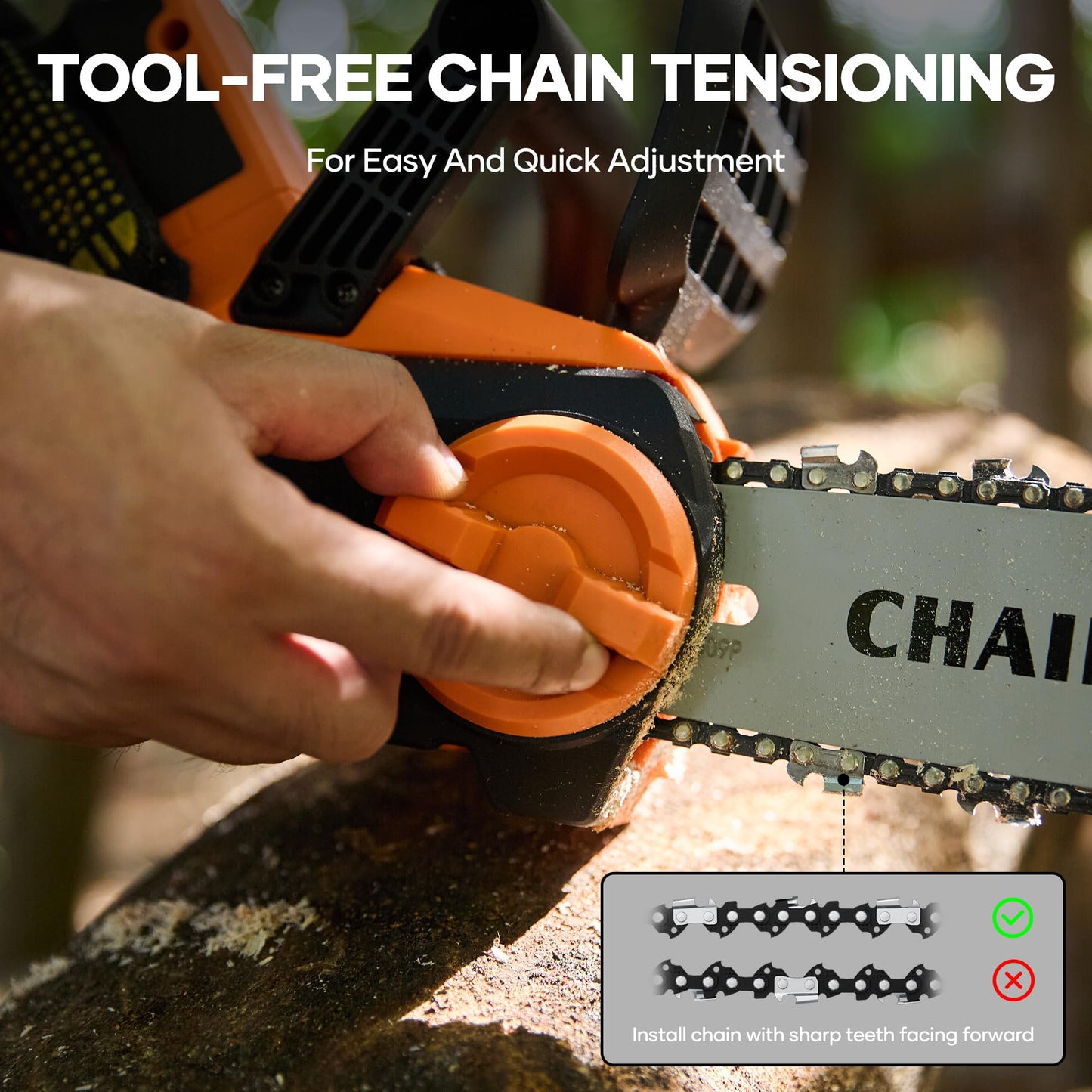 12" Brushless Chainsaw Cordless, 4.0Ah Battery Powered Chainsaw, 4500 RPM, Auto-Oil, Safety Protection, Handheld Chain Saw Cordless for Wood Cutting, Tree Trimming