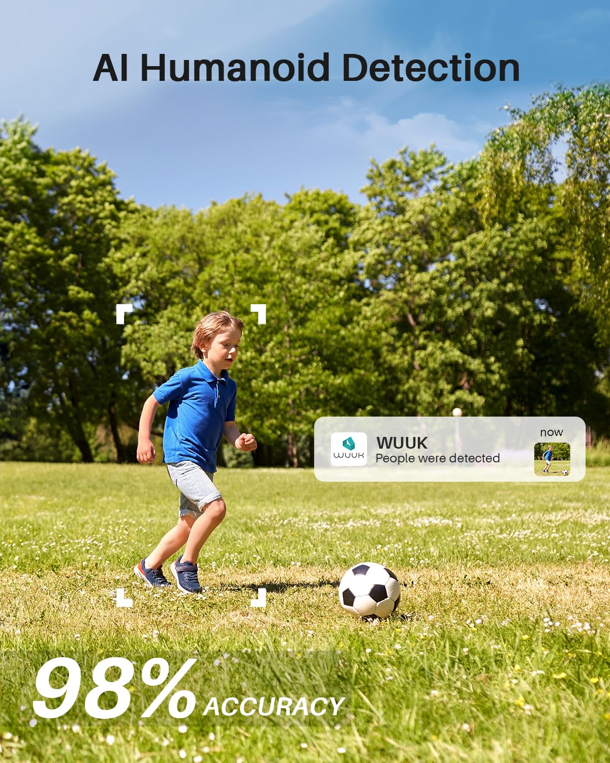 Add-on Wireless Security Camera(Base Station Required), WUUK 2K Home Camera Surveillance Exterieur WiFi, No Monthly Fee, Color Night Vision, Waterproof, Compatible for Alexa & Google