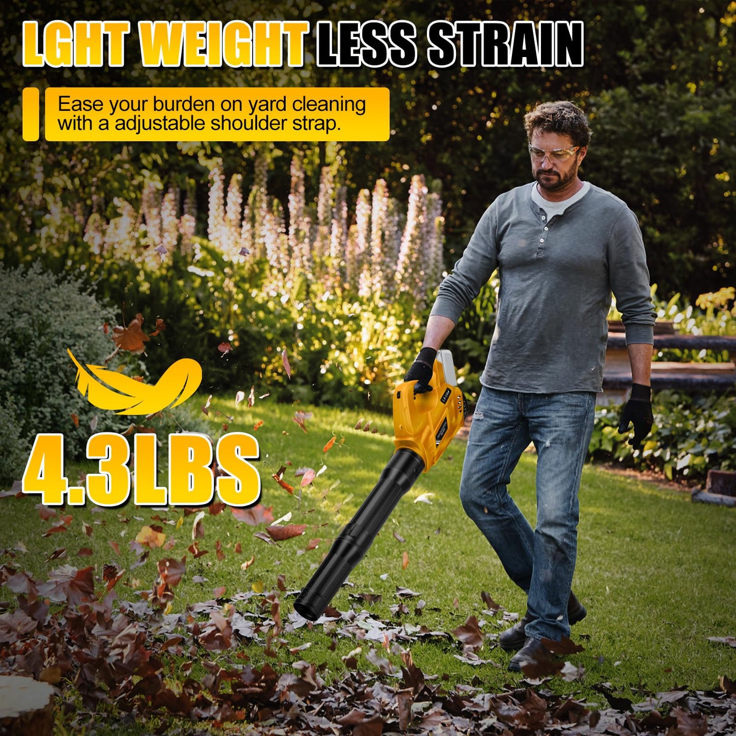 Cordless Leaf Blower for Dewalt 20V Max Battery (No Battery), Turbo Boost 160 MPH Handheld Electric Blower, Adjustable 6 Speeds, for Lawn Care, Yard and Snow Blowing