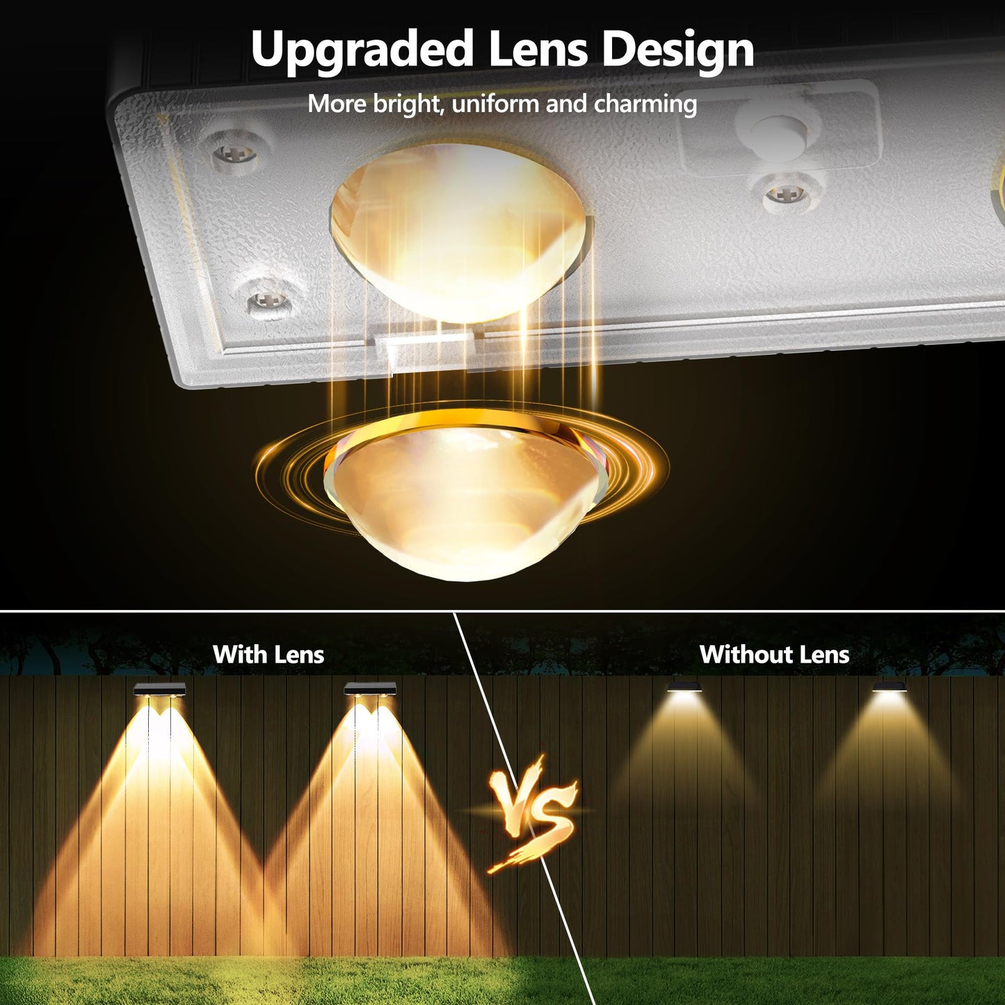 Brizled Solar Fence Lights, 8 Pack 3 Colors 6 Modes 250ml Fence Solar Lights Outdoor, IP65 Waterproof Outdoor Wall Light Landscape Lighting for Outside Backyard Yard Garden Patio Stair Railing Wall