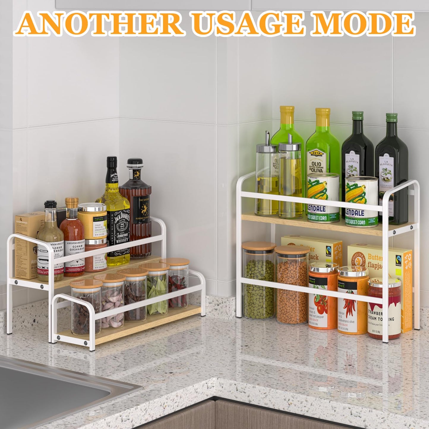 Coffee Syrup Organizer 3-Tier, 12 Bottles Capacity Syrup Rack for Coffee Bar Station, Wine Rack for Countertop, Tiered Spice Racks for Cabinet, Bottle Display Shelf Magnetic one-Step Installation