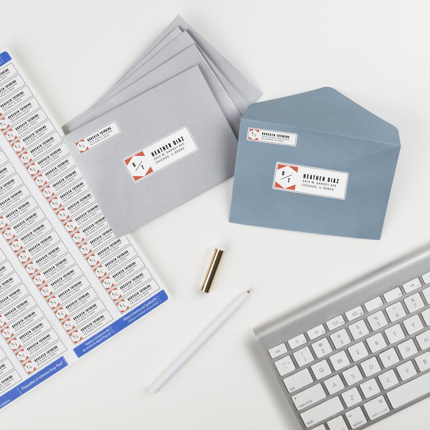 White Easy Peel Address Labels with Sure Feed, Laser,