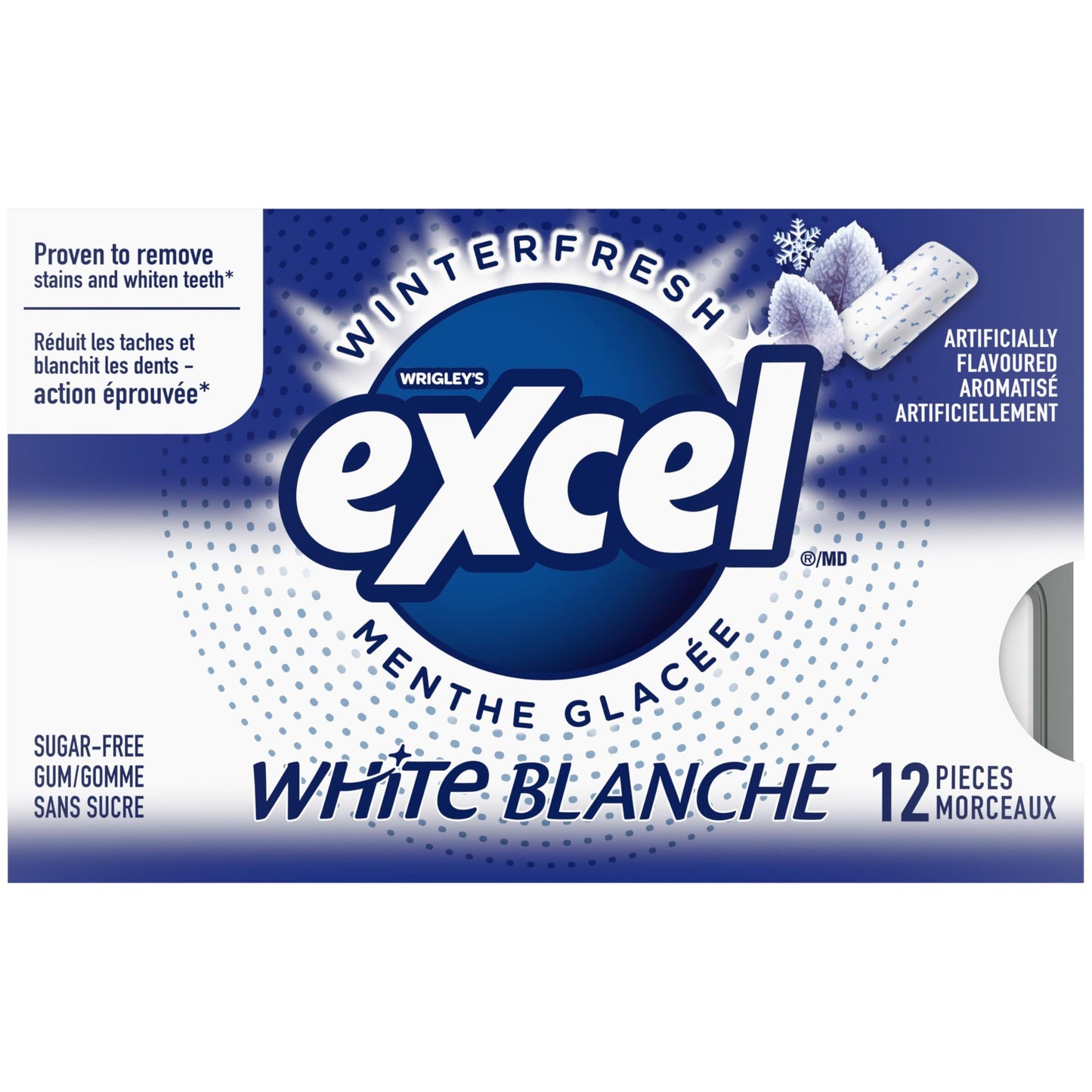 EXCEL White, Fresh Mint Flavoured Sugar Free Chewing Gum, 12 Pieces, 12 Packs